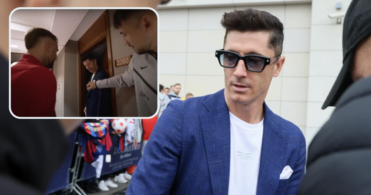 Robert Lewandowski na zgrupowanie przyjechał w garniturze