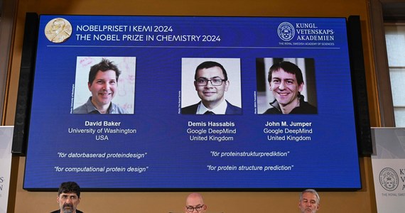 Komitet Królewskiej Szwedzkiej Akademii Nauk ogłosił, że tegorocznymi laureatami Nagrody Nobla w dziedzinie chemii zostali Amerykanin David Baker oraz Brytyjczycy Demis Hassabis i John M. Jumper. Naukowcy zostali docenieni za projektowanie i przewidywanie trójwymiarowej struktury białek.