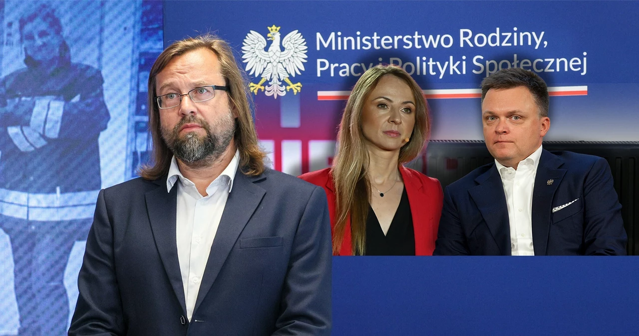 Od lewej: główny inspektor pracy Marcin Stanecki, Agnieszka Dziemianowicz-Bąk i Szymon Hołownia