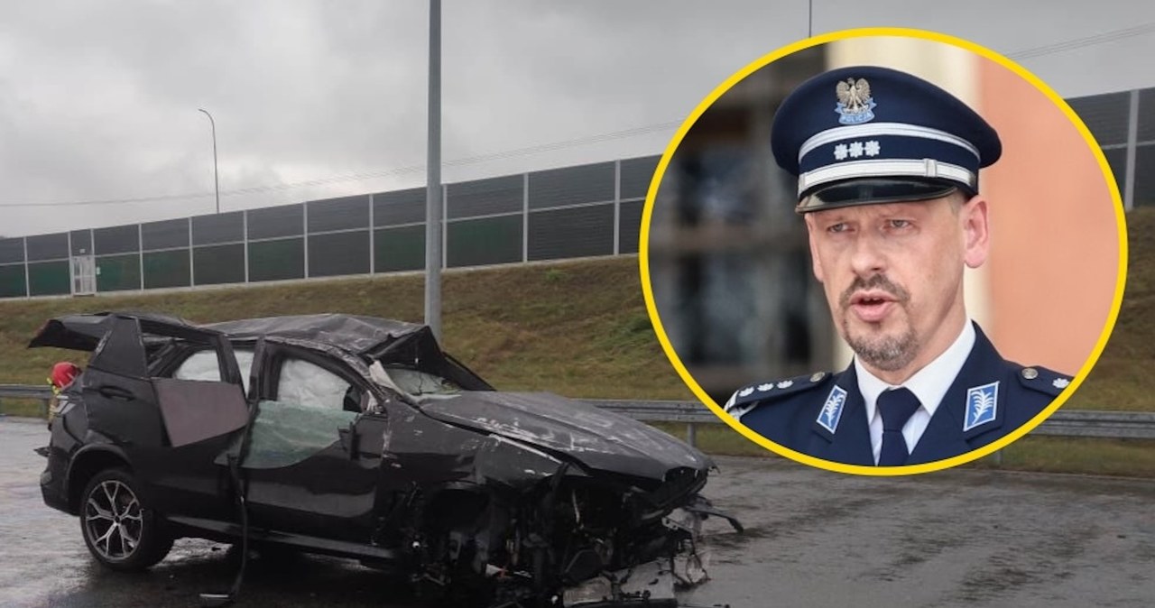 Dachowanie szefa policji na A1. BMW nie ma ubezpieczenia AC ...