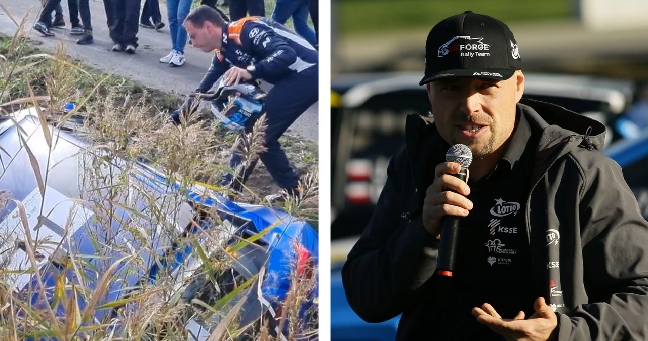 Jarosław Szeja (z prawej) po odcinku kwalifikacyjnym Rajdu Śląska miał zastrzeżenia do załogi z Philipem Allenem za kierownicą