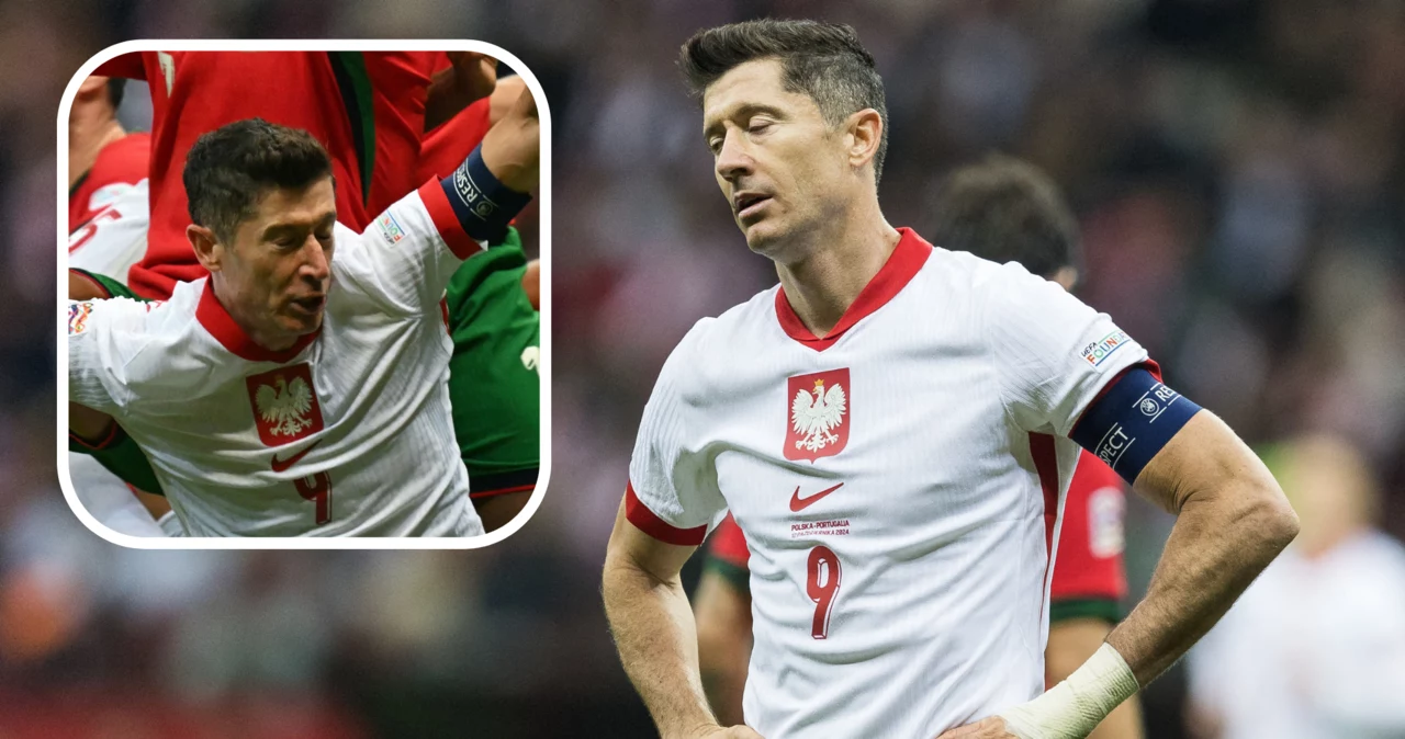 Robert Lewandowski w meczu Ligi Narodów Polska - Portugalia