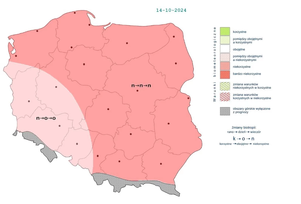 W większości Polski trzeba będzie przez cały dzień liczyć się z niekorzystnymi warunkami