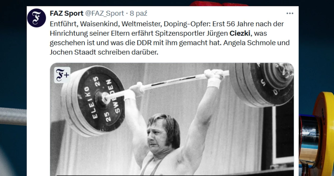 Juergen Ciezki był gwiazdą sportu w NRD w latach 70. Historia jego i rodziny jest wstrząsająca