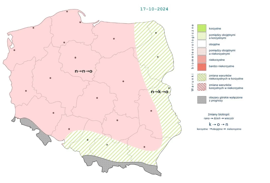 W ciągu dnia w praktycznie całej Polsce warunki biometeorologiczne będą niekorzystne