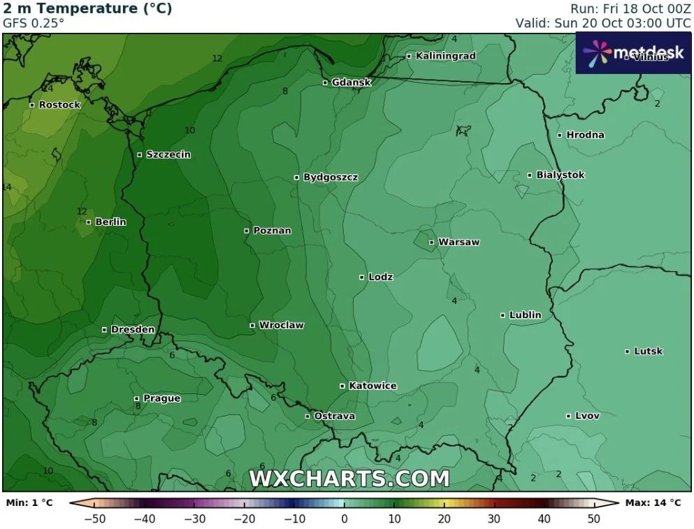 W nocy z soboty na niedzielę najchłodniej będzie na wschodzie Polski. Lokalnie na terenach podgórskich Karpat może być do -3 st. C