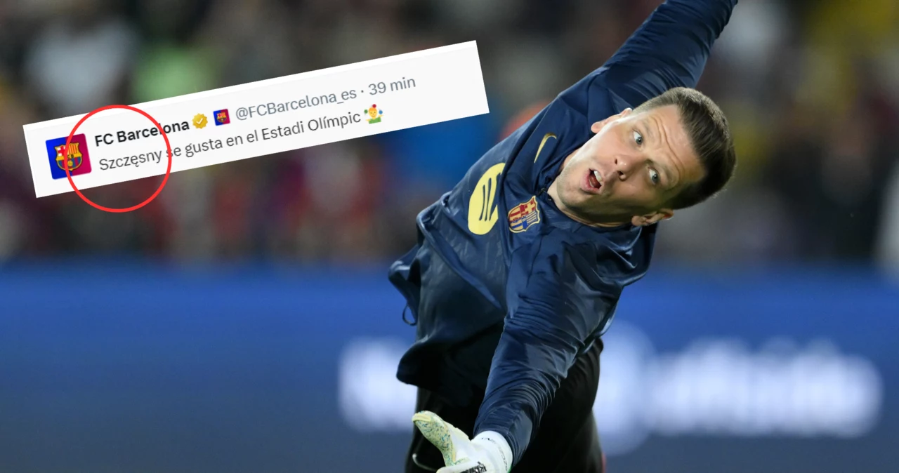 Wojciech Szczęsny na rozgrzewce przed meczem FC Barcelona