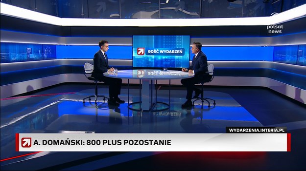 - Do końca kadencji Sejmu program 800 plus nie zostanie absolutnie zlikwidowany - powiedział minister finansów Andrzej Domański w "Gościu Wydarzeń". Jak dodał, "opozycja nic nie potrafi poza straszeniem".