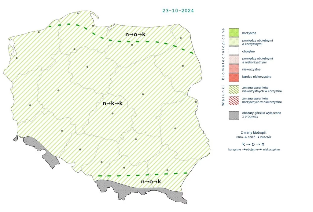 W ciągu dnia z czasem warunki poprawią się do korzystnych w całej Polsce