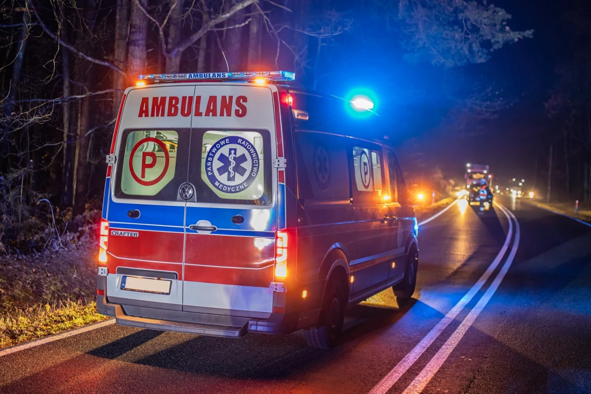 Groźny wypadek w Wiązownej pod Warszawą. Autobus miejski zderzył się z dzikim zwierzęciem. Poszkodowany został kierowca pojazdu.