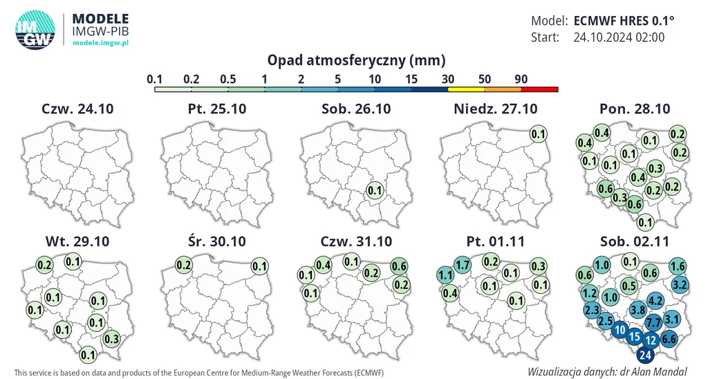 We Wszystkich Świętych na północy kraju może być deszczowo, zaś w Zaduszki opadów może być znacznie więcej