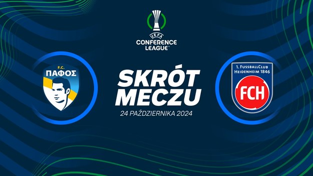 Skrót meczu Pafos FC - FC Heidenheim.

Pełne mecze Ligi Konferencji obejrzeć można w kanałach sportowych Polsatu.