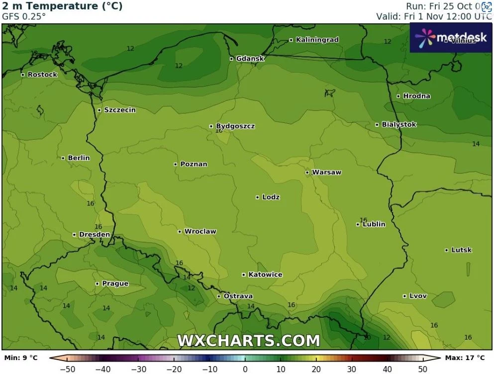 We Wszystkich Świętych 2024 będzie ciepło, zwłaszcza na południu Polski. Tam miejscami może być nawet 17 stopni Celsjusza