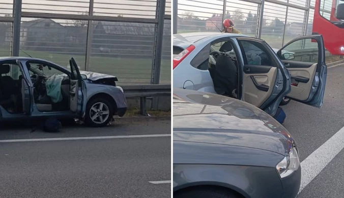 Ogień na obwodnicy Lublina. Zaraz potem kolejny wypadek. Akcja służb