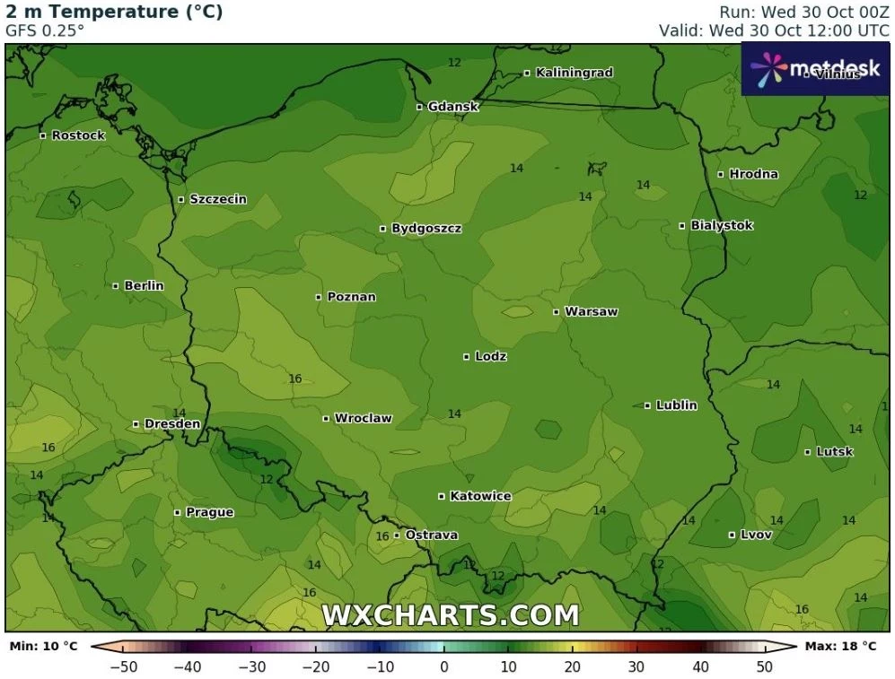 Środa będzie pochmurna i deszczowa, jednak miejscami dosyć ciepła. Na południowym zachodzie może być do 17 stopni Celsjusza