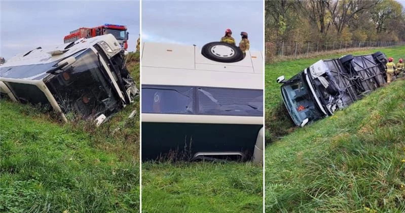 Wypadek autobusu na A4