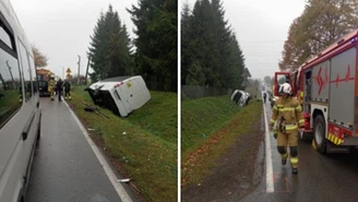 Wypadek szkolnego busa koło Myślenic. Są ranni