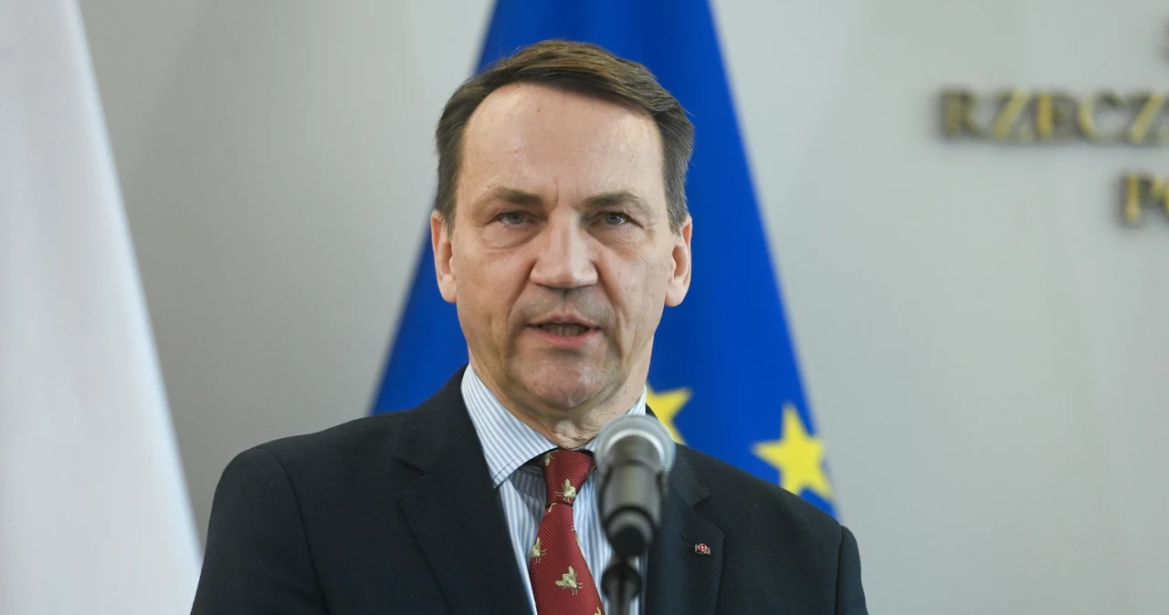 Szef MSZ Radosław Sikorski. Polityk KO był pytany o Wołyń 