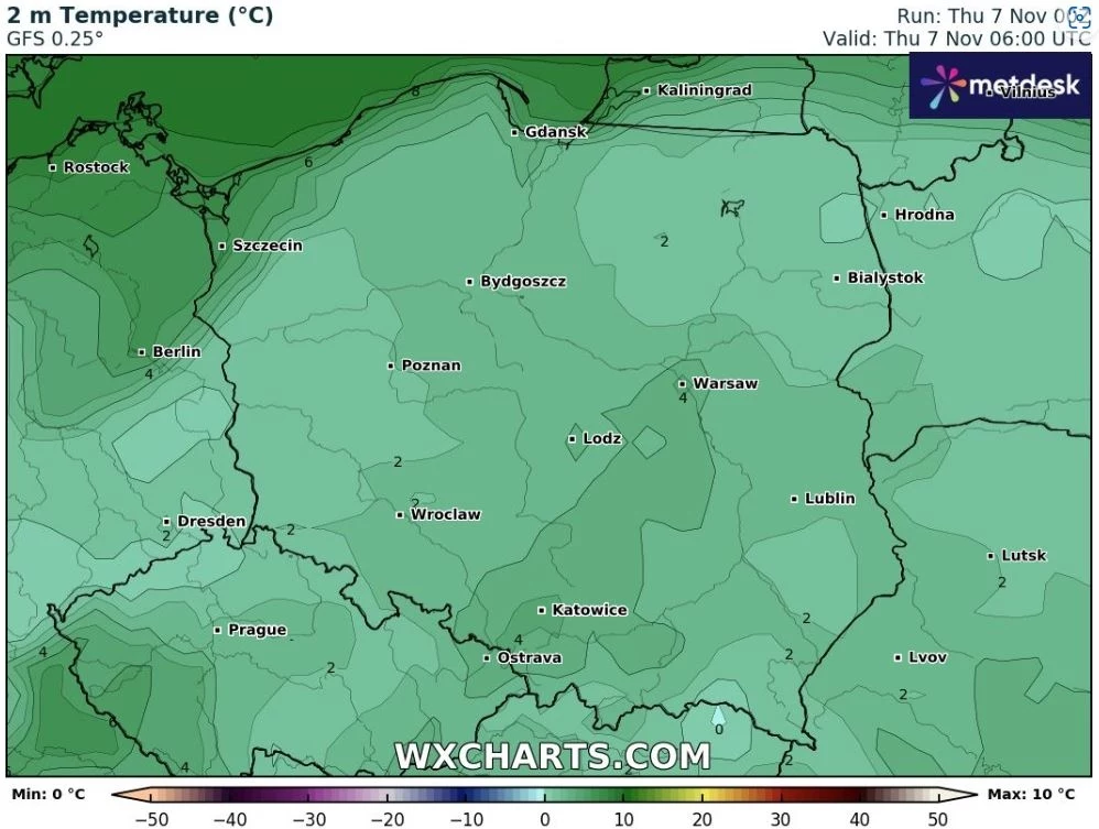 Czwartek będzie chłodny w całym kraju. Maksymalne temperatury wyniosą około 10 stopni na południowym wschodzie