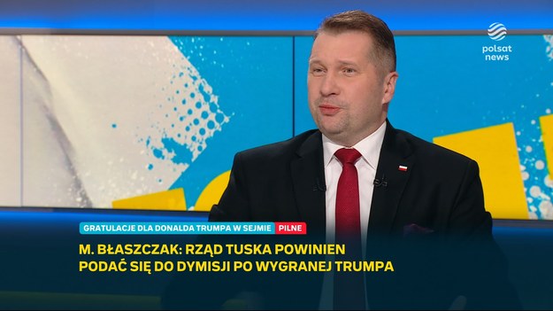 Poseł PiS Przemysław Czarnek był pytany o to, jak zmiana w Białym Domu wpłynie na losy wojny w Ukrainie. - Donald Trump jest gwarantem tego, że NATO będzie mocniejsze w stosunku do Rosji niż jest dzisiaj. No to w jaki sposób jest prorosyjski? - zastanawiał się.Jak podkreślił, jeżeli Trump jest w stanie doprowadzić do szybkiego zawieszenia broni i zakończenia działań wojennych w Ukrainie, to jest to "szczęście dla Ukrainy, dla Polski i dla Europy". - Wydaje się, że ta silna pozycja USA na świecie, a dzisiaj będzie silniejsza niż była, jest dla nas wielką nadzieją - nie mówię gwarancją (...), że nastąpi czas względnego spokoju w tej części świata - ocenił.