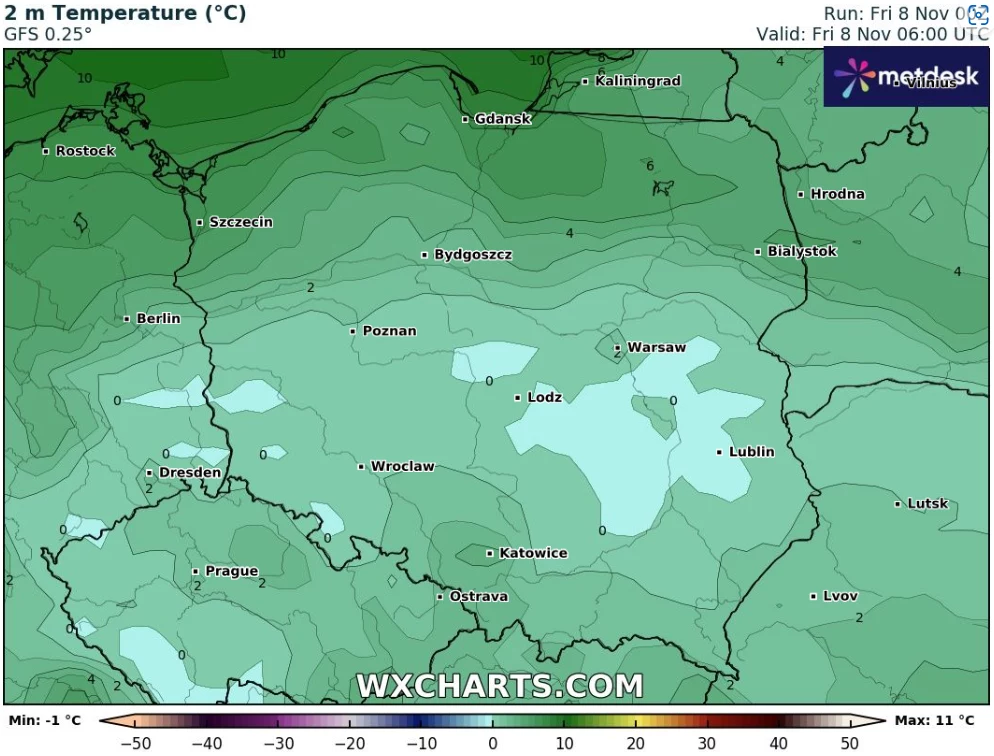 Piątek będzie chłodnym i pochmurnym dniem, z lokalnymi mżawkami