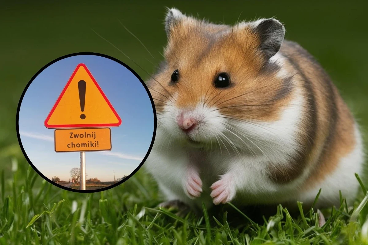 Nietypowe znaki drogowe "Zwolnij, chomiki" pojawiły się na Zamojszczyźnie. Stanęły na terenie Szczebrzeszyńskiego Parku Krajobrazowego.