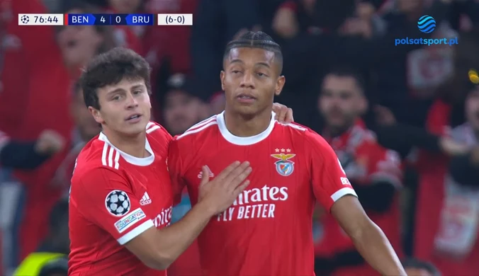 Gol na 0-5 Club Brugge vs Benfica. Liga Mistrzów. WIDEO
