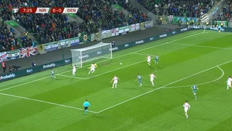 Irlandia Północna - Dania 2:0. Skrót meczu