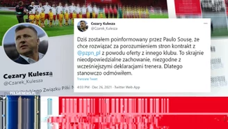 Sebastian Staszewski o reakcji Cezarego Kuleszy na dymisję Paulo Sousy. WIDEO (Polsat News)