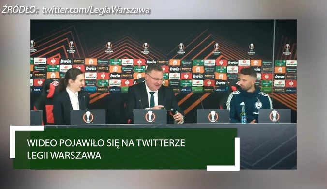 Spartak - Legia. Michniewicz rozlał piwo na konferencji po meczu z okazji wygranej. WIDEO