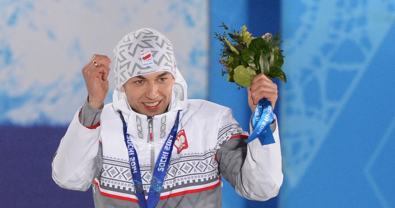 Zbigniew Bródka ze złotym medalem zimowych igrzysk olimpijskich w Soczi (2014)