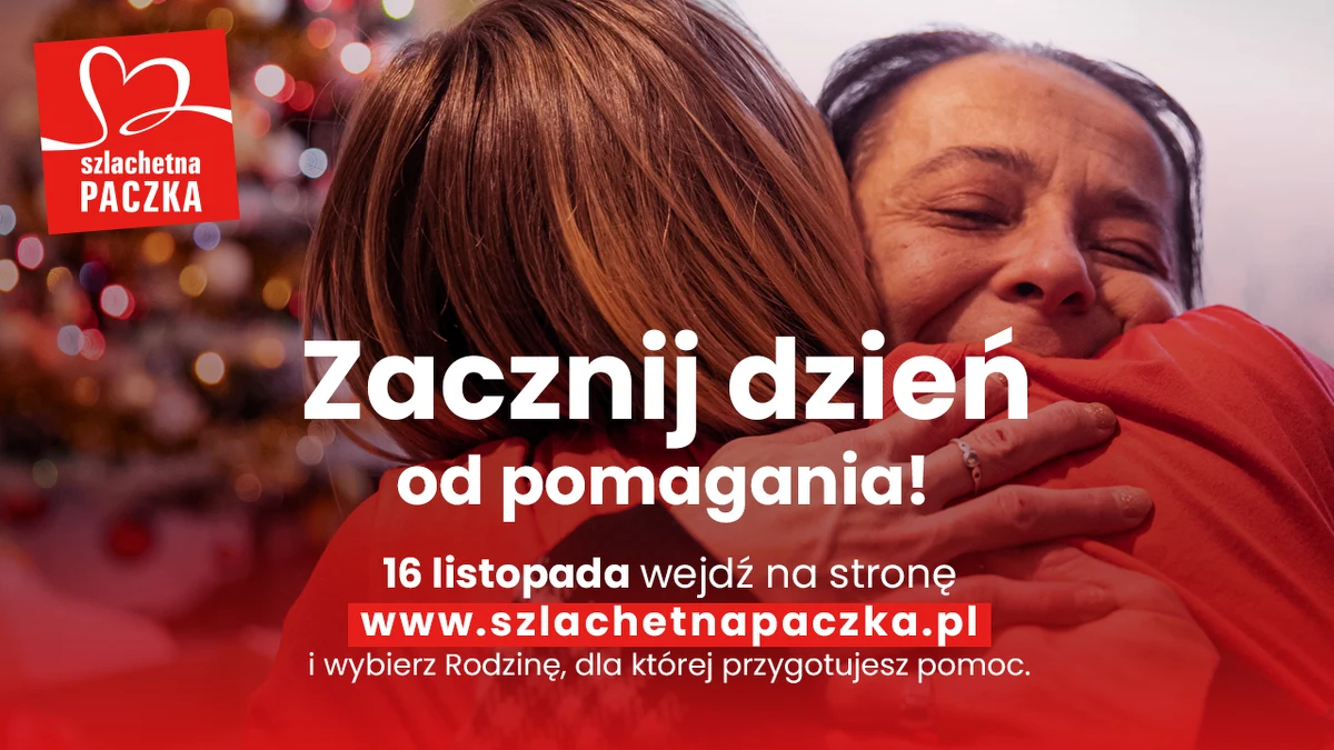 Już w sobotę 16 listopada od godziny 8:00 na stronie Szlachetnej Paczki będzie można wybrać potrzebującą rodzinę i przygotować jej pomoc. To taki dzień w listopadzie, który ma moc rozpromieniania życia i zmienienia świata na dobre! Powiedz znajomym, rodzinie, współpracownikom: „spotkajmy się", by przygotować Paczkę. Wejdź na stronę www.szlachetnapaczka.pl, by poznać historie potrzebujących rodzin i wybrać tę, dla której w tym roku przygotujesz pomoc. Nie spodziewasz się, co potrafi Twoja Paczka.