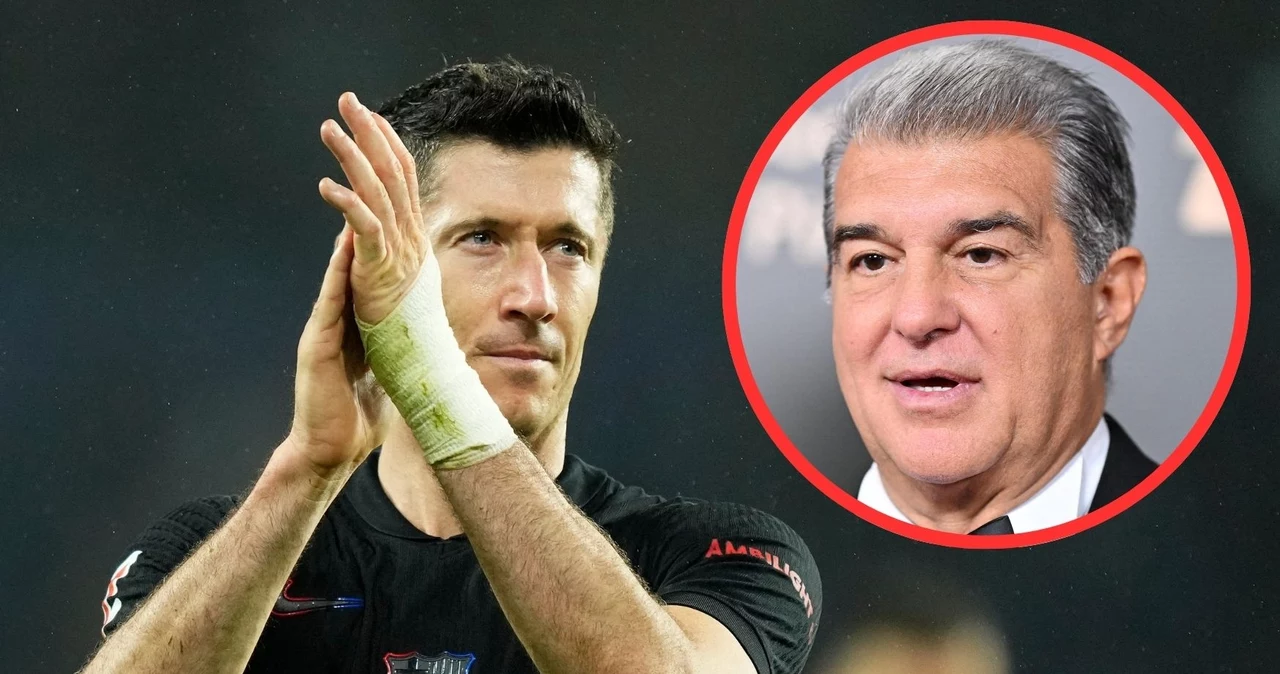 Robert Lewandowski i Joan Laporta / Zdjęcie: MUSTAFA YALCIN / ANADOLU / Anadolu via AFP