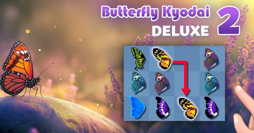 Motyle, Mahjong, Deluxe, nowa, wersja, kultowej, Podejmiesz, wyzwanie, spróbujesz, połączyć, pary, wszystkie, przed, upływem, cz Butterfly Kyodai Deluxe 2