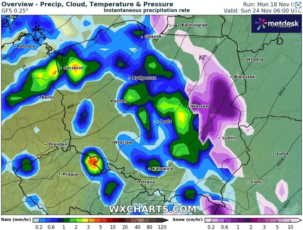 W weekend padać może przede wszystkim na Śląsku i w Małopolsce. Lokalnie mogą to być opady marznące