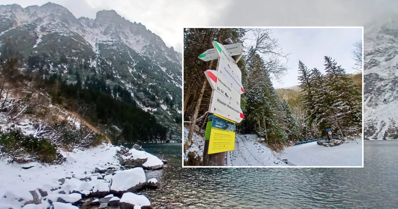 "Zima dotarła także nad Morskie Oko" - informuje Tatrzański Park Narodowy. Eksperci ostrzegają, że w górach jest bardzo ślisko