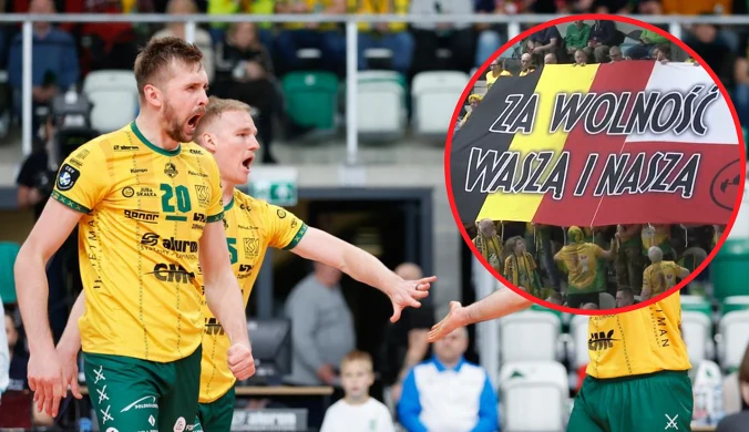 Transparent na meczu polskich siatkarzy. A potem koncert w Lidze Mistrzów