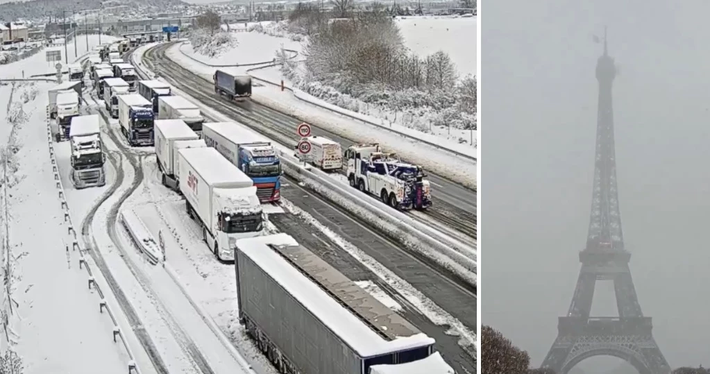 W czwartek Francja doświadczyła ataku zimy. Miejscami na drogach tworzyły się gigantyczne korki, a ponad 2,5 ciężarówek nie było w stanie podróżować