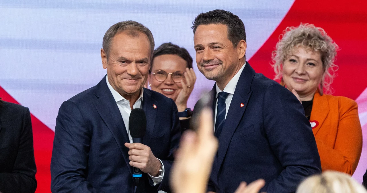 Premier Donald Tusk i prezydent Warszawy Rafał Trzaskowski