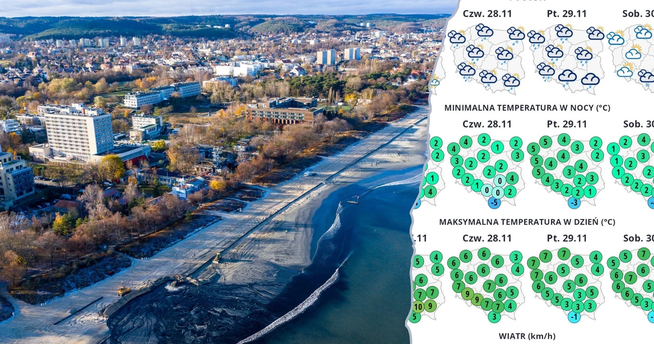 Po ciepłym poniedziałku czeka nas wyraźne ochłodzenie. Wróci zachmurzenie i opady deszczu, deszczu ze śniegiem i śniegu. Pod koniec tygodnia się uspokoi, jednak cieplej nie będzie