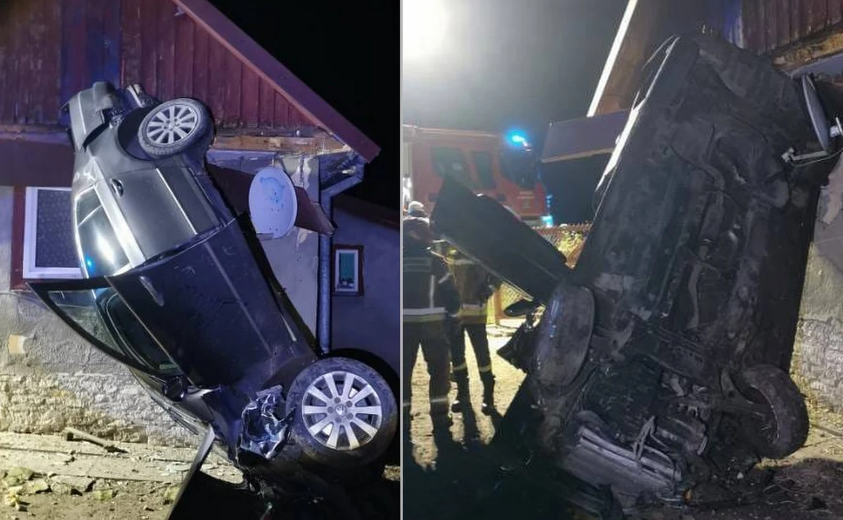 Pijany 23-letni kierowca volkswagena stracił panowanie nad autem, wypadł z drogi i wjechał w dom w miejscowości Stryjno Drugie (Lubelskie). O dużym szczęściu może mówić gospodarz domu. W chwili wypadku leżał na sofie, stojącej bezpośrednio przy ścianie, w którą z impetem uderzył samochód.