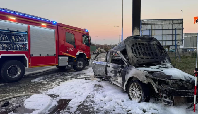 Tragiczny wypadek na Śląsku. Samochód stanął w ogniu