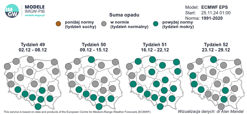 Opadów śniegu w grudniu nie zabraknie, zwłaszcza w pierwszych dwóch tygodniach miesiąca