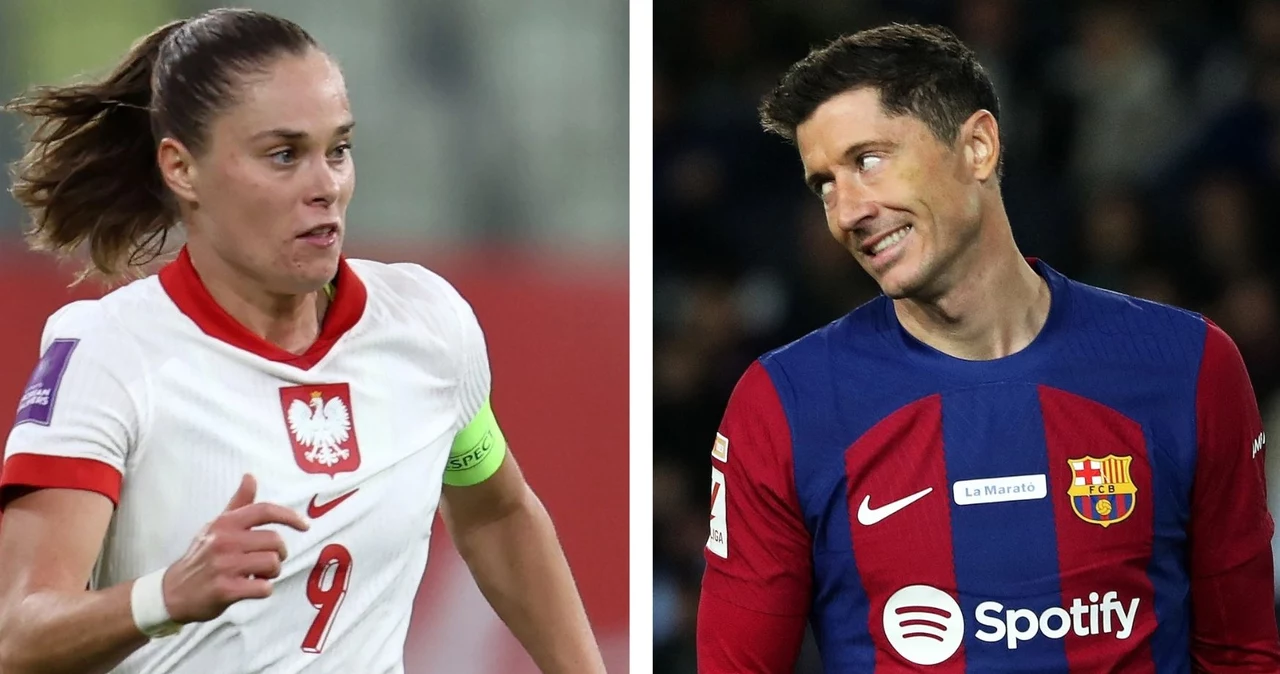 Ewa Pajor i Robert Lewandowski (Źródło: Newspix.pl/AFP)