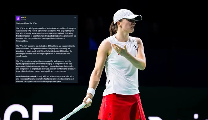 WTA reaguje ws. Igi Świątek. "Niefortunny incydent"