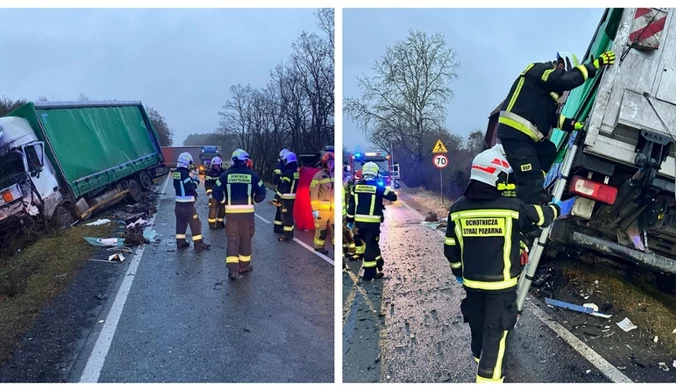 Tragiczny wypadek. Ciężarówka zderzyła się z busem dostawczym