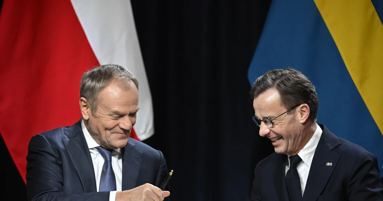 Premier Donald Tusk i premier Szwecji Ulf Kristersson podczas szczytu w Harpsund