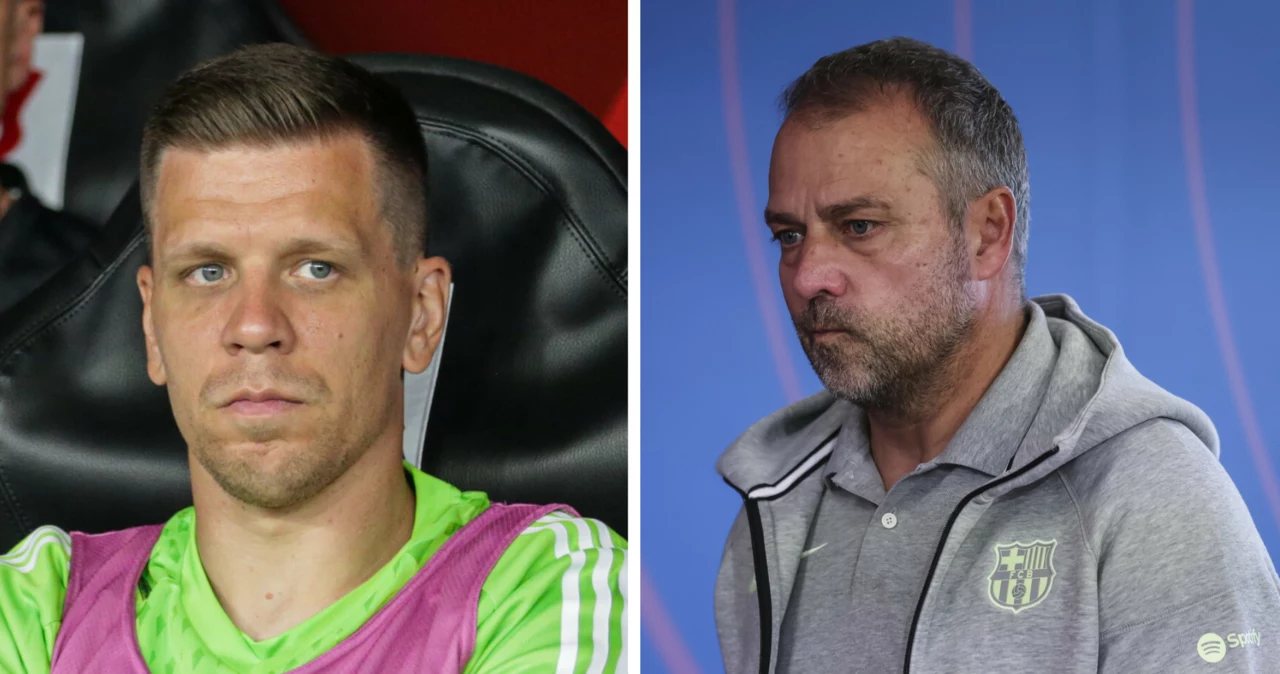 FC Barcelona. Na zdjęciu nasz bramkarz Wojciech Szczęsny oraz trener Hansi Flick