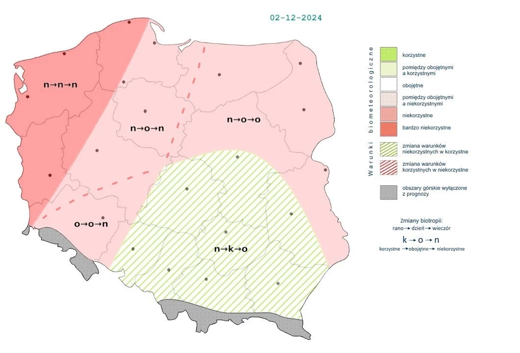 Pogoda w poniedziałek będzie skomplikowana. Rano warunki będą niekorzystne w całym kraju, choć na południu przejściowo poprawią się do korzystnych