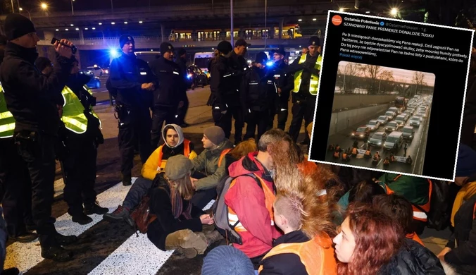 Ostatnie Pokolenie z żądaniami dla premiera. "Stoi pan tam, gdzie stało ZOMO"